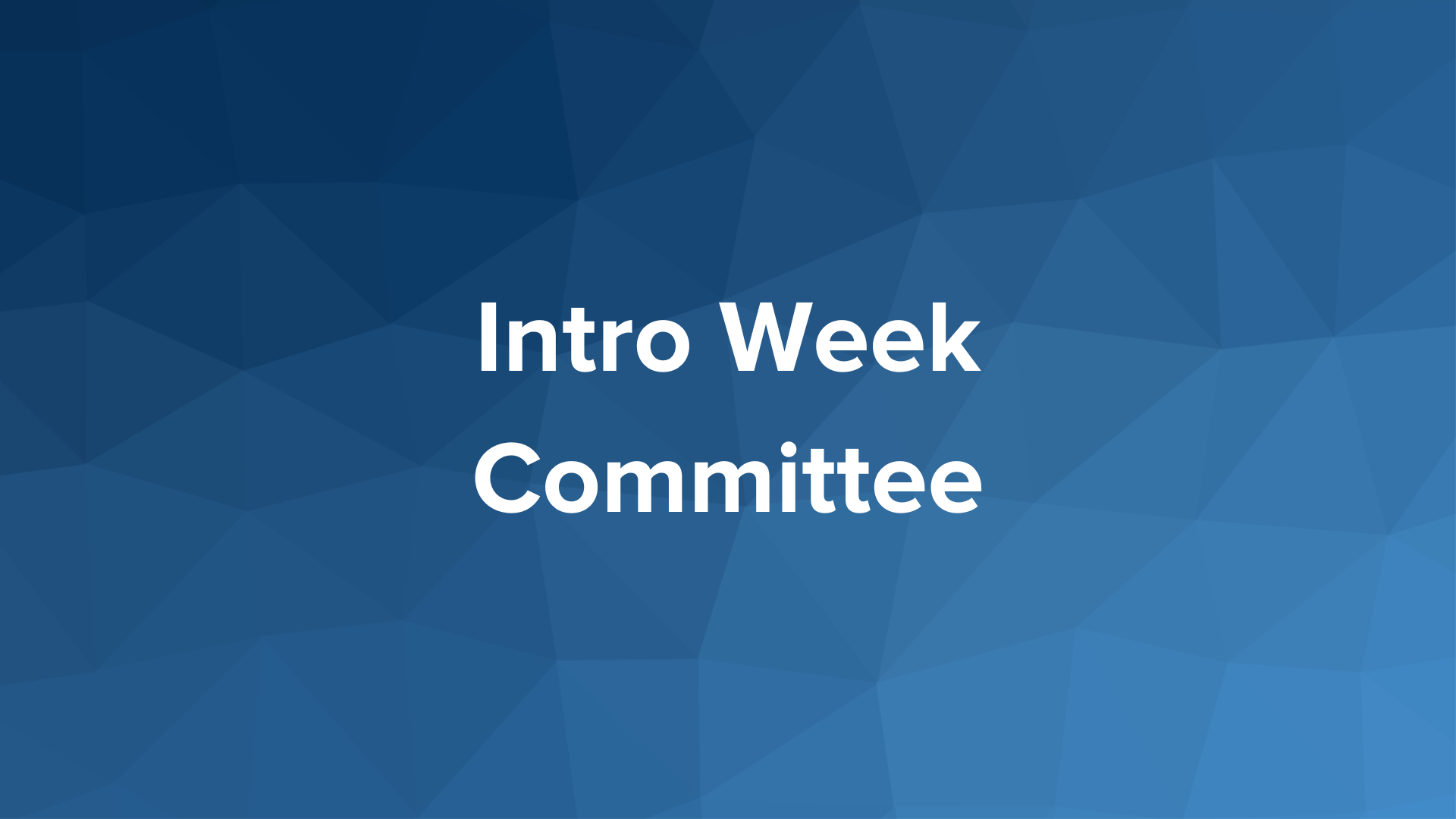 Intro Week Committee